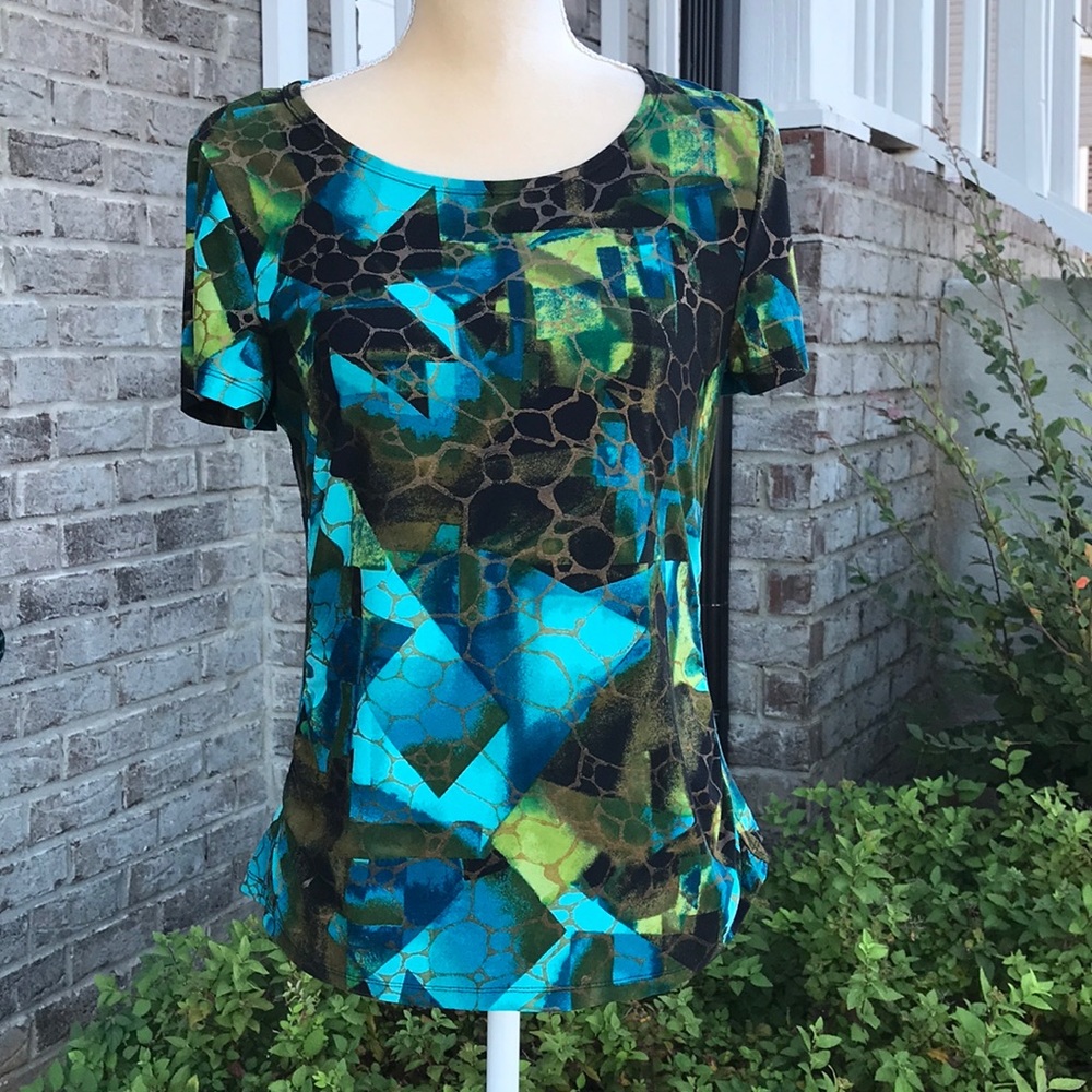 Peter Nygard Blue Pullover Top - Size Medium